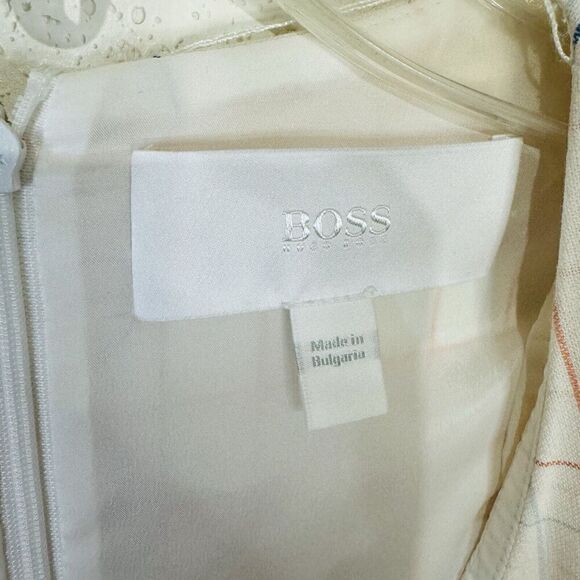 Hugo Boss White Plaid Midi Dress - Picture 8 of 12